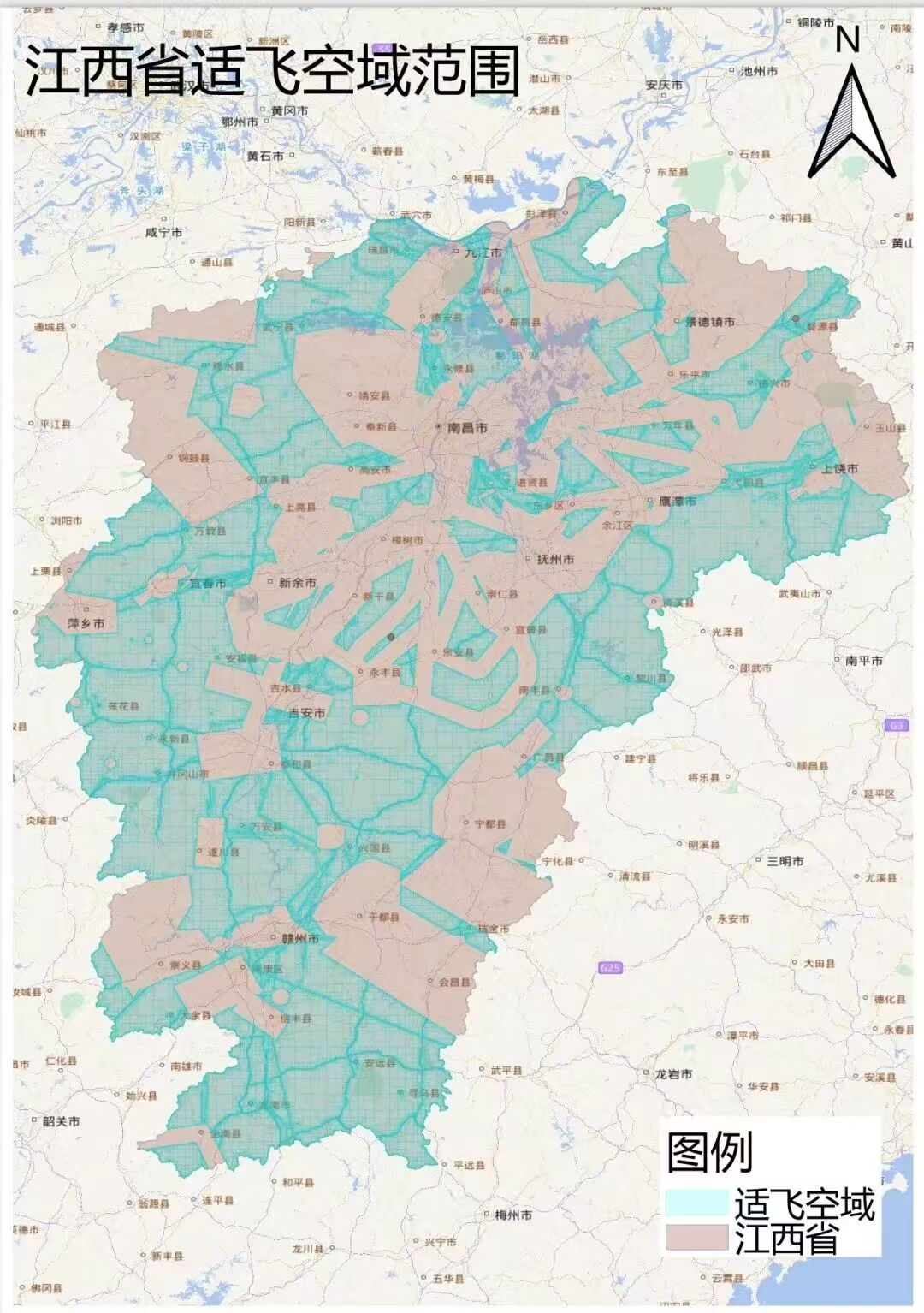 江西省无人驾驶航空器适飞空域范围公布